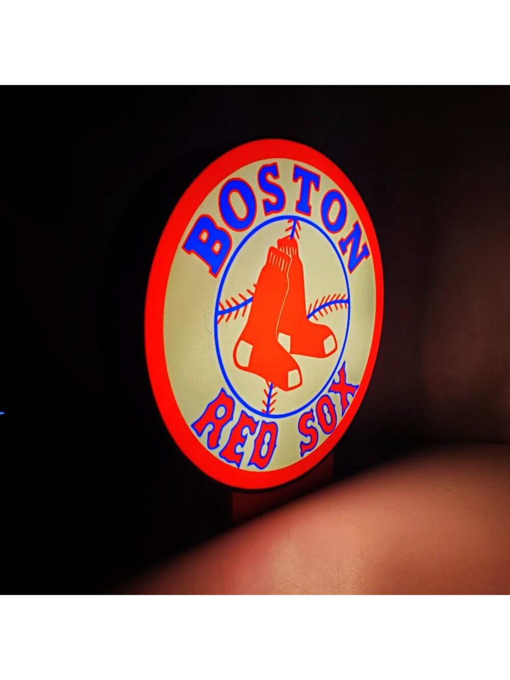 Boston Red Sox Light Box Sign - 9" 3D Printed LED Wall Decor - USB Powered with